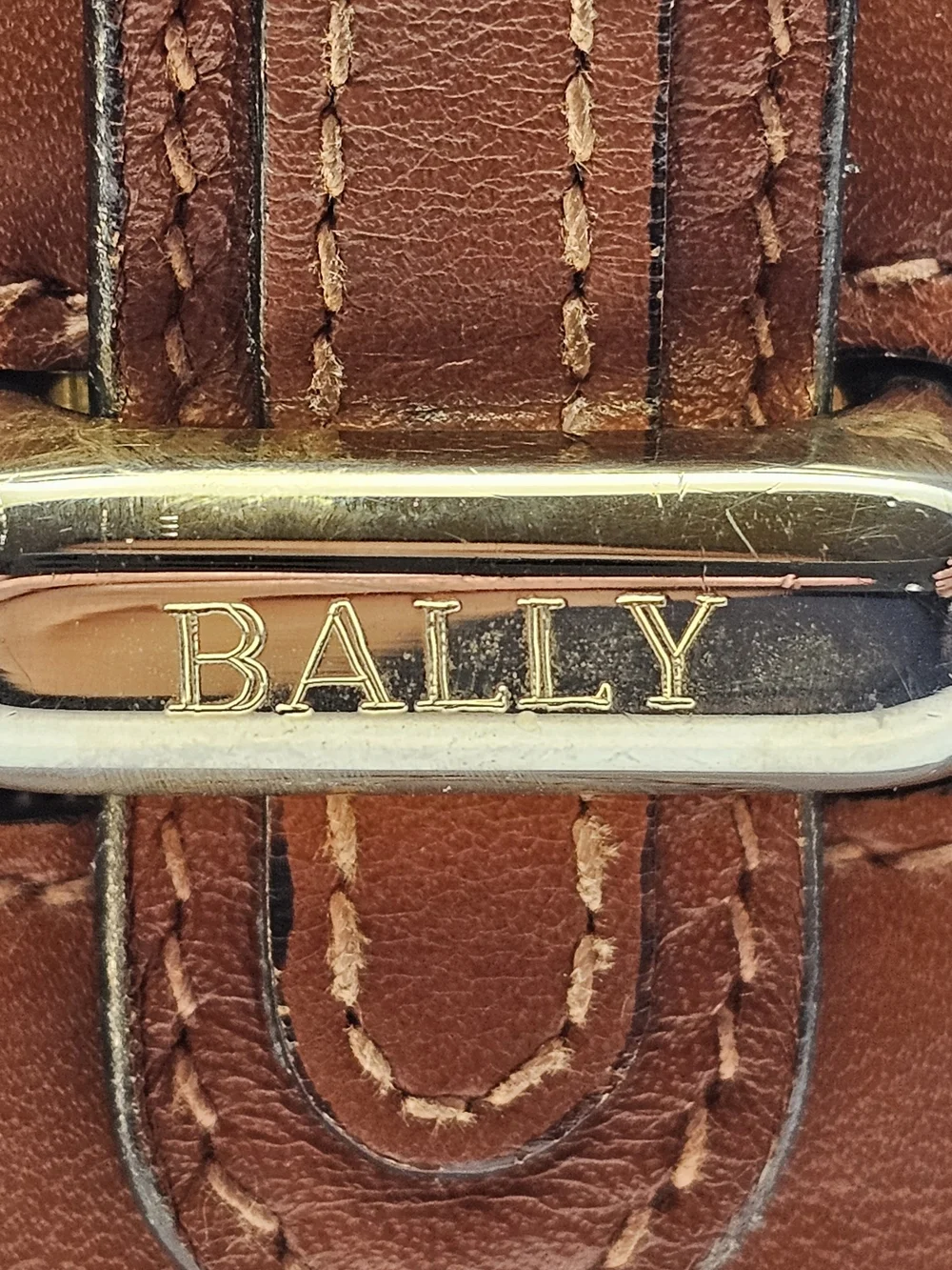 Vintage Bally monogram top-handle satchel/briefcase bag